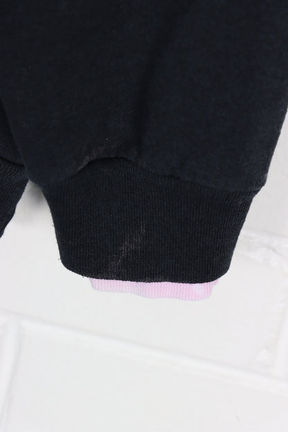Vintage 1986 Black Cat Eyes Double Crew Neck Sweatshirt (XL) - Vintage Sole Melbourne