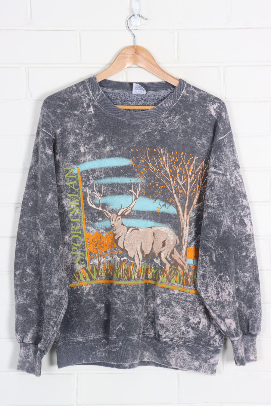Deer & Nature Sportsman Colourful Tie-Dye Washed Sweatshirt (L-XL)