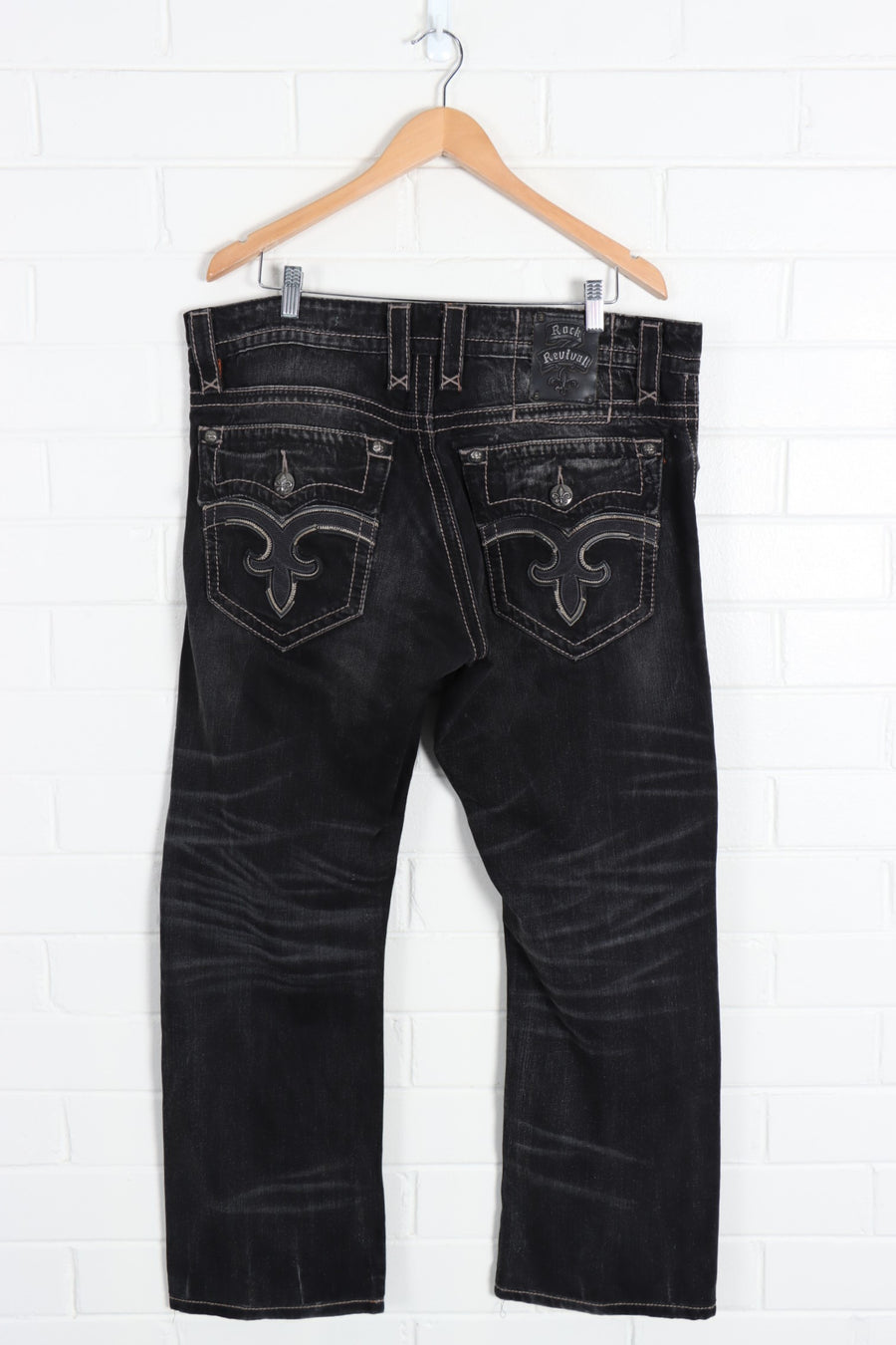 ROCK REVIVAL Ray Straight Embroidered Jeans (36) - Vintage Sole Melbourne