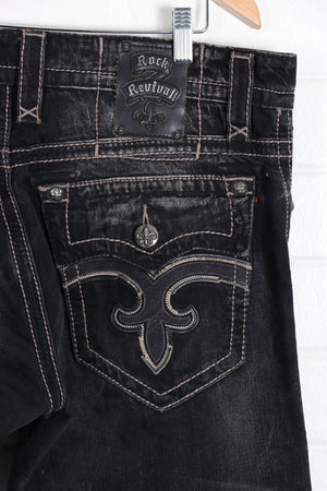 ROCK REVIVAL Ray Straight Embroidered Jeans (36) - Vintage Sole Melbourne