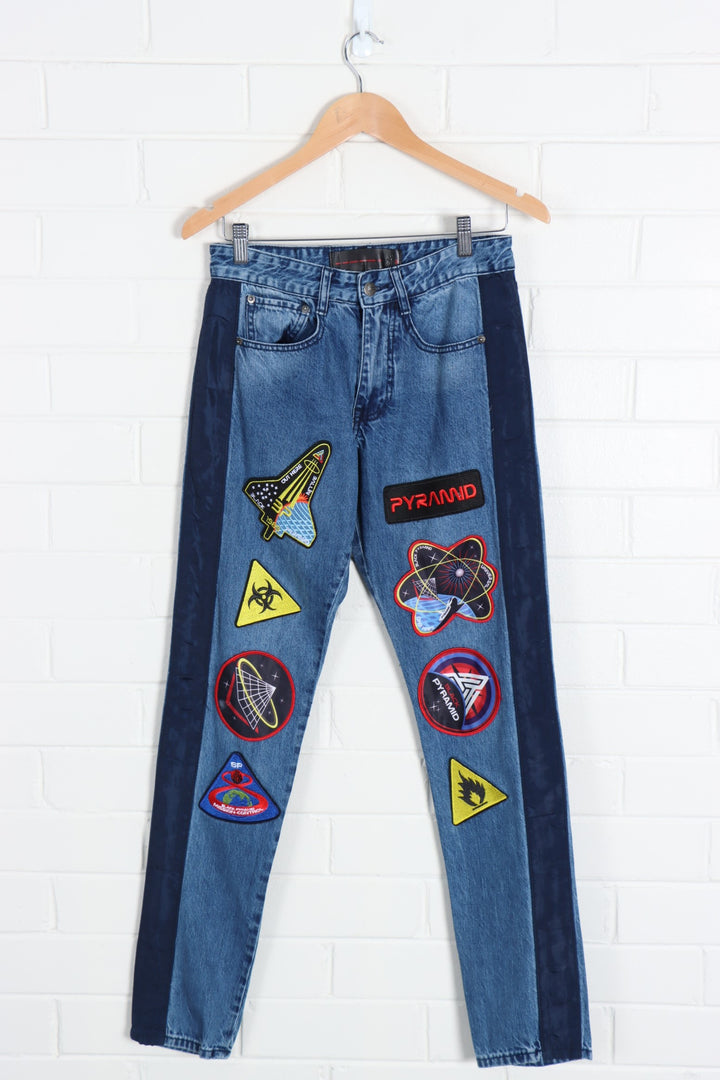 Unk, Jeans, Vintage 9s Mens Unk Nba Team Patches Baggy Fit Embroidered  Blue Denim Jean