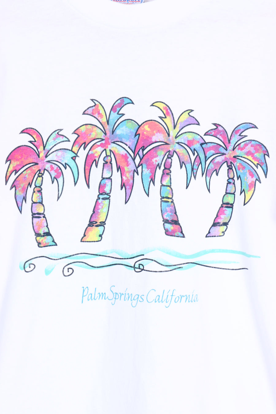 Palm Springs California Colourful Palm Trees USA Made Tee (S-M)