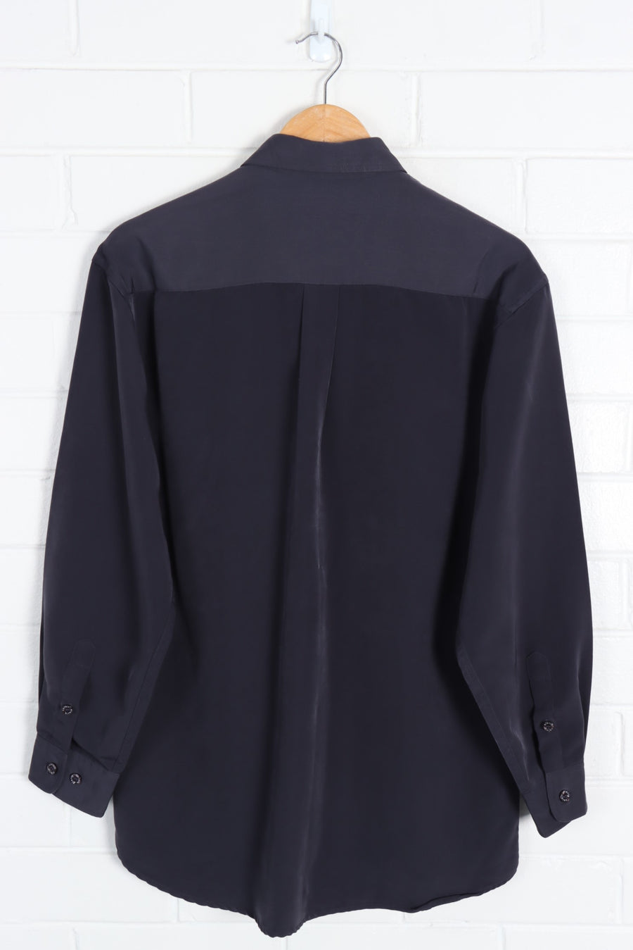 PIERRE CARDIN Espace Black Long Sleeve Shirt (M) - Vintage Sole Melbourne