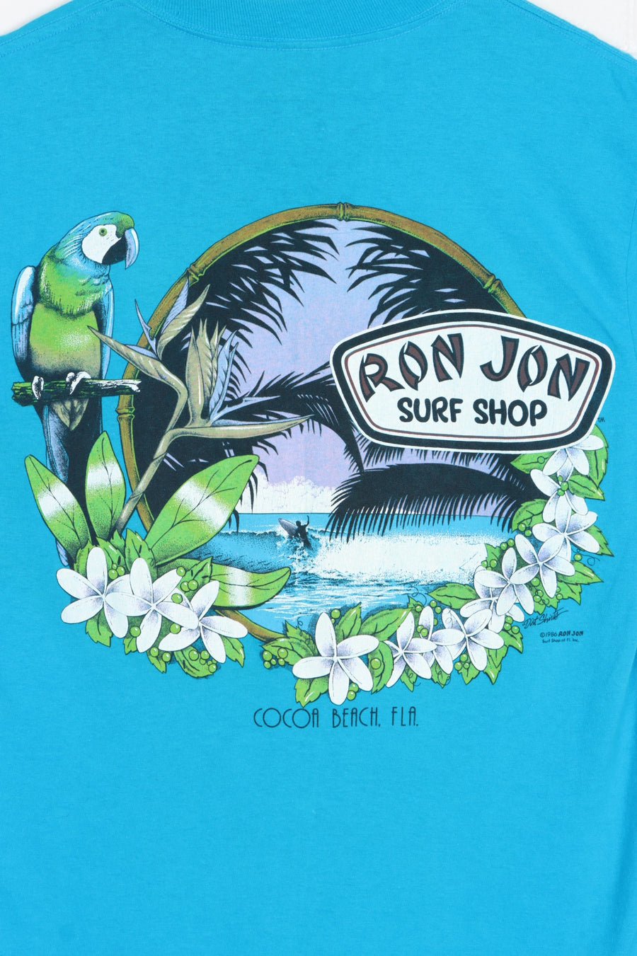 Ron Jon 1986 Cocoa Beach Front Back Surf T-Shirt USA Made (M)