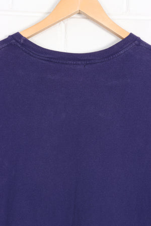 POLO RALPH LAUREN Purple Embroidered Logo Single Stitch Tee (XXL)