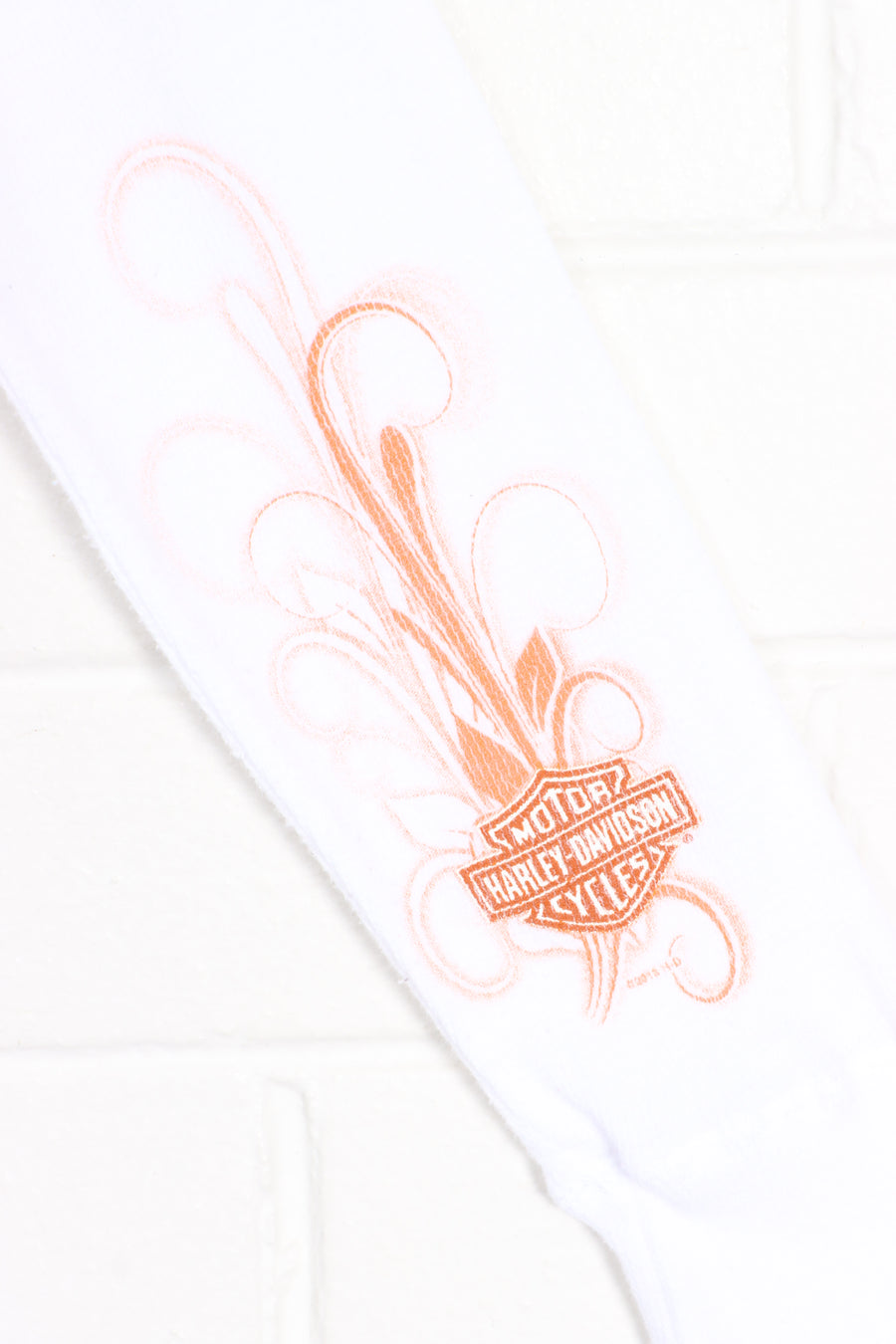 HARLEY DAVIDSON Glitter Logo Y2K Long Sleeve Crop Top (Women's S)