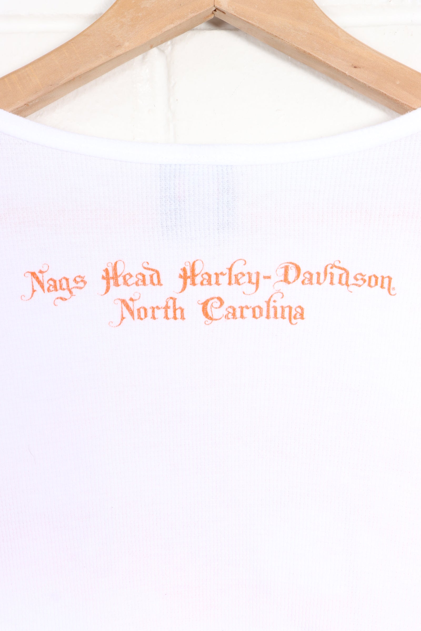 HARLEY DAVIDSON Glitter Logo Y2K Long Sleeve Crop Top (Women's M-L) - Vintage Sole Melbourne