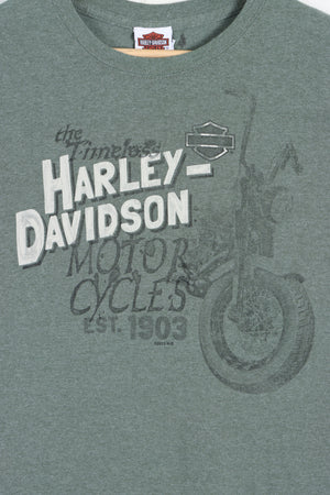 HARLEY DAVIDSON Viterbo Lion & Roses Front Back Tee (XL) - Vintage Sole Melbourne