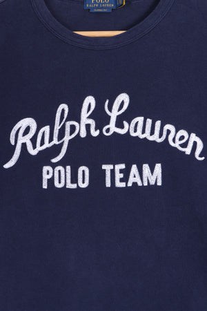 RALPH LAUREN POLO Embroidered "Polo Team" Knit T-Shirt (XL)