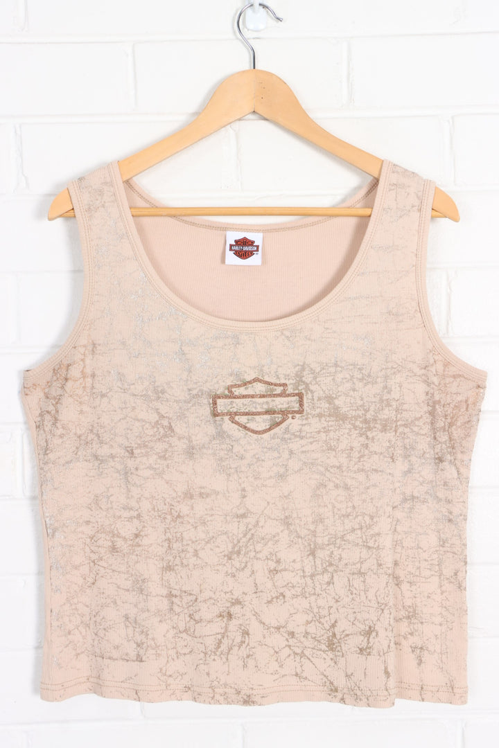 HARLEY DAVIDSON Metallic Glitter Tank Top USA Made (Women's L) - Vintage Sole Melbourne