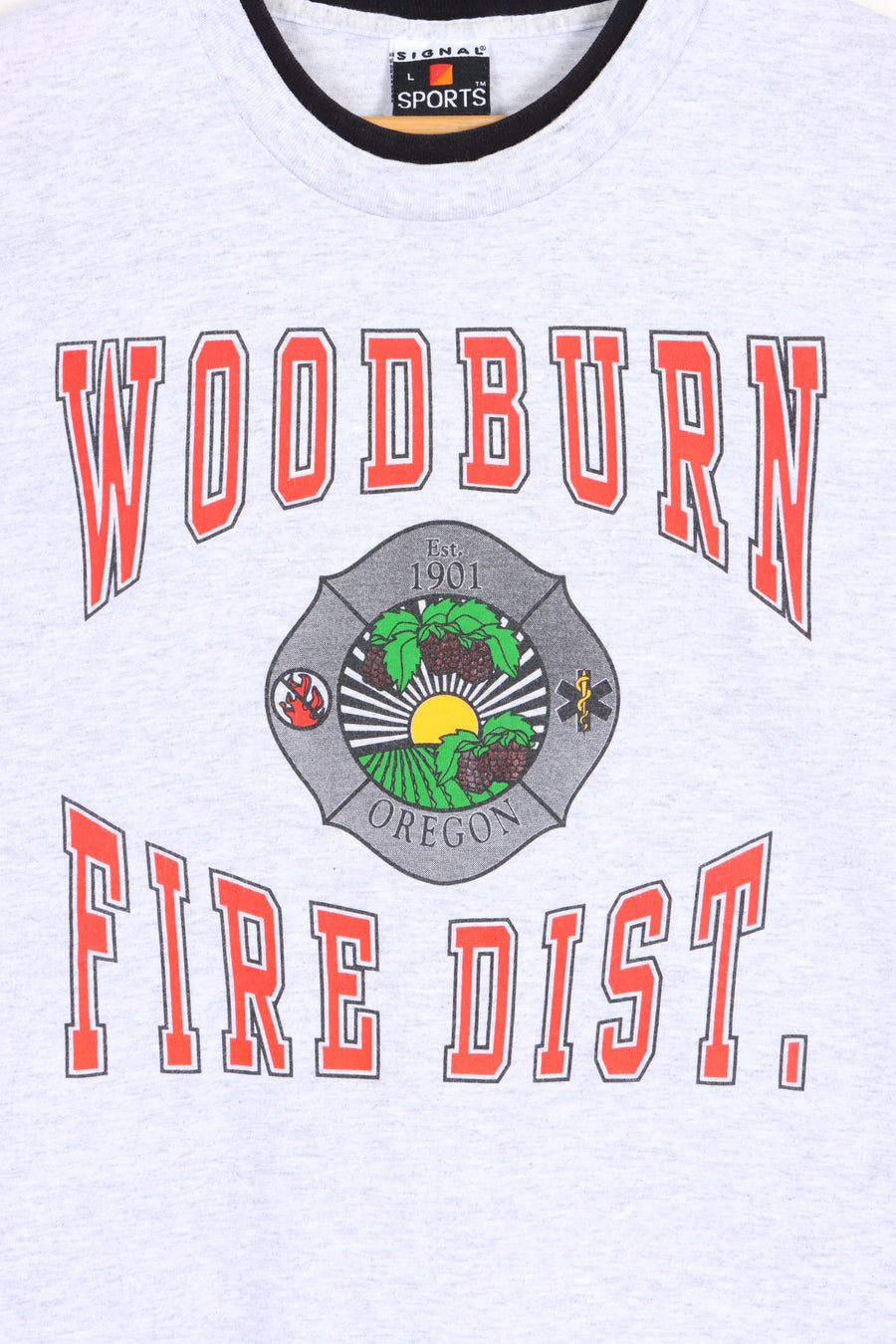 Woodburn Fire District Double Collar T-Shirt USA Made (L)
