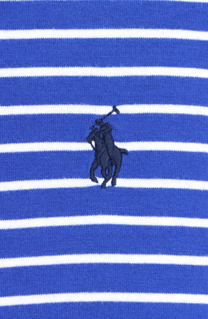 RALPH LAUREN POLO Blue Striped Single Stitch T-Shirt (XL)