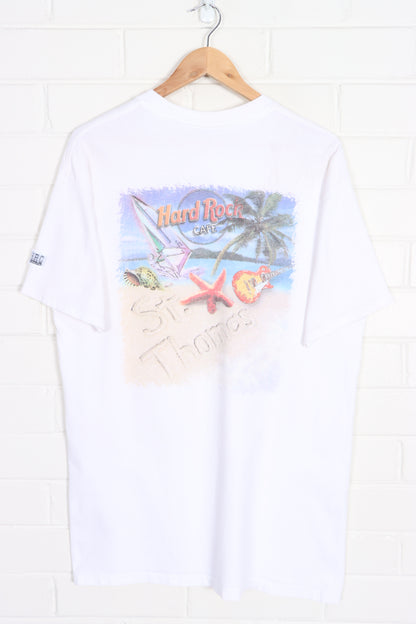 HARD ROCK CAFE St Thomas Front Back Beach Tall T-Shirt (L) - Vintage Sole Melbourne