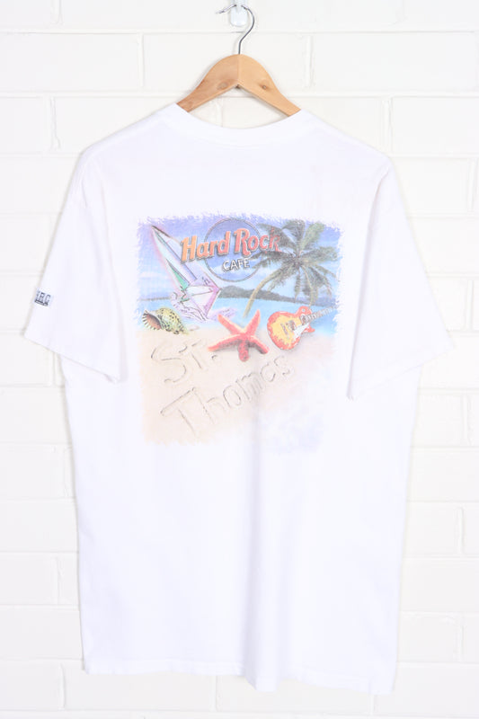 HARD ROCK CAFE St Thomas Front Back Beach Tall T-Shirt (L) - Vintage Sole Melbourne