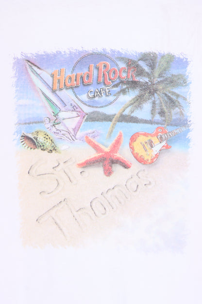 HARD ROCK CAFE St Thomas Front Back Beach Tall T-Shirt (L) - Vintage Sole Melbourne