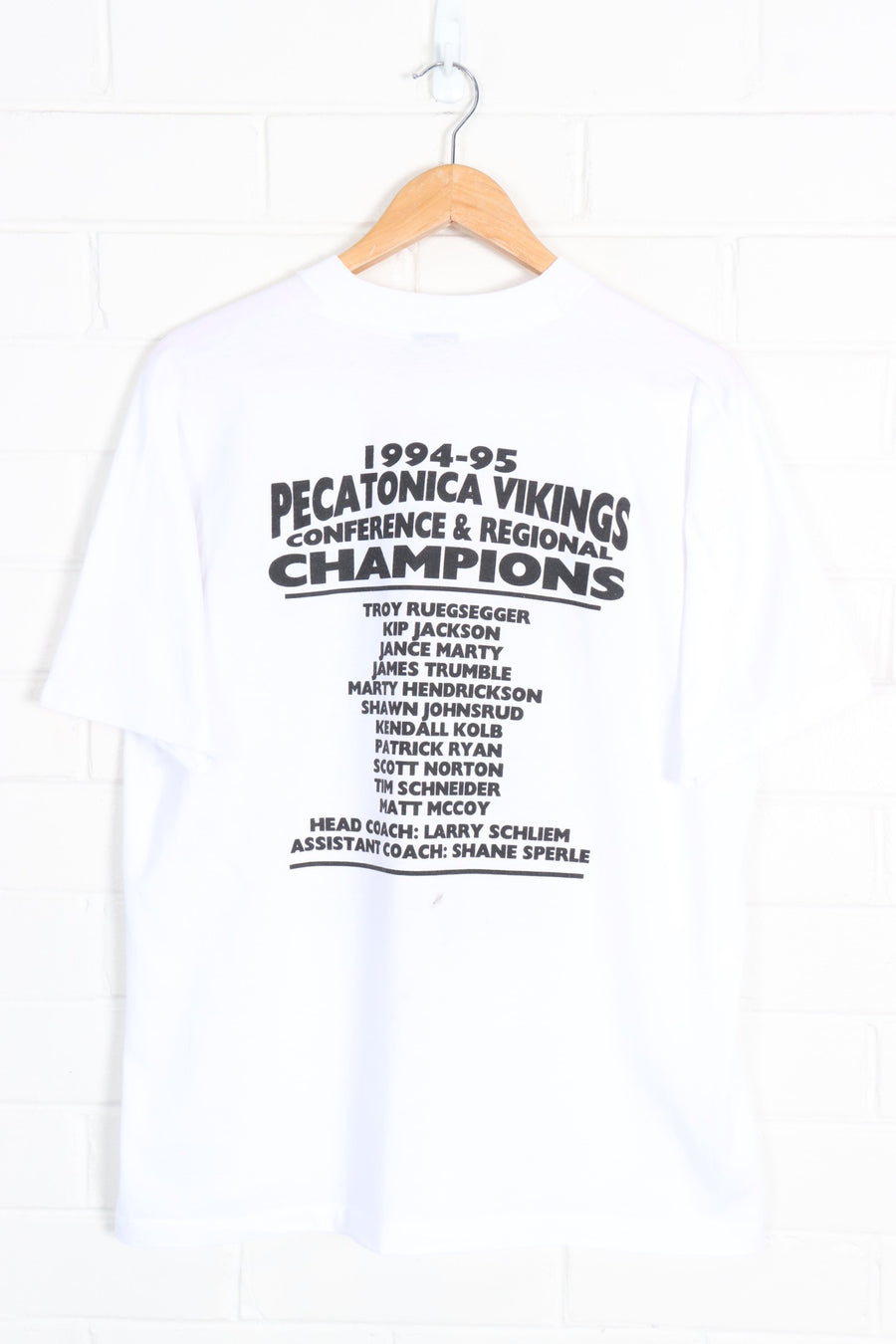 1995 Vintage Pecatonica Regional Champions Basketball Single Stitch Tee (XL)