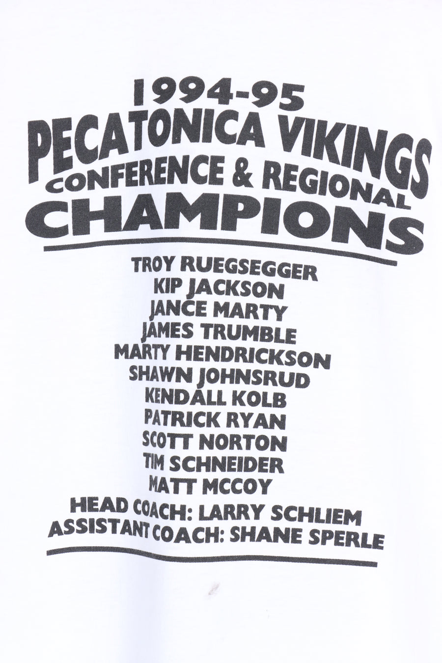 1995 Vintage Pecatonica Regional Champions Basketball Single Stitch Tee (XL)