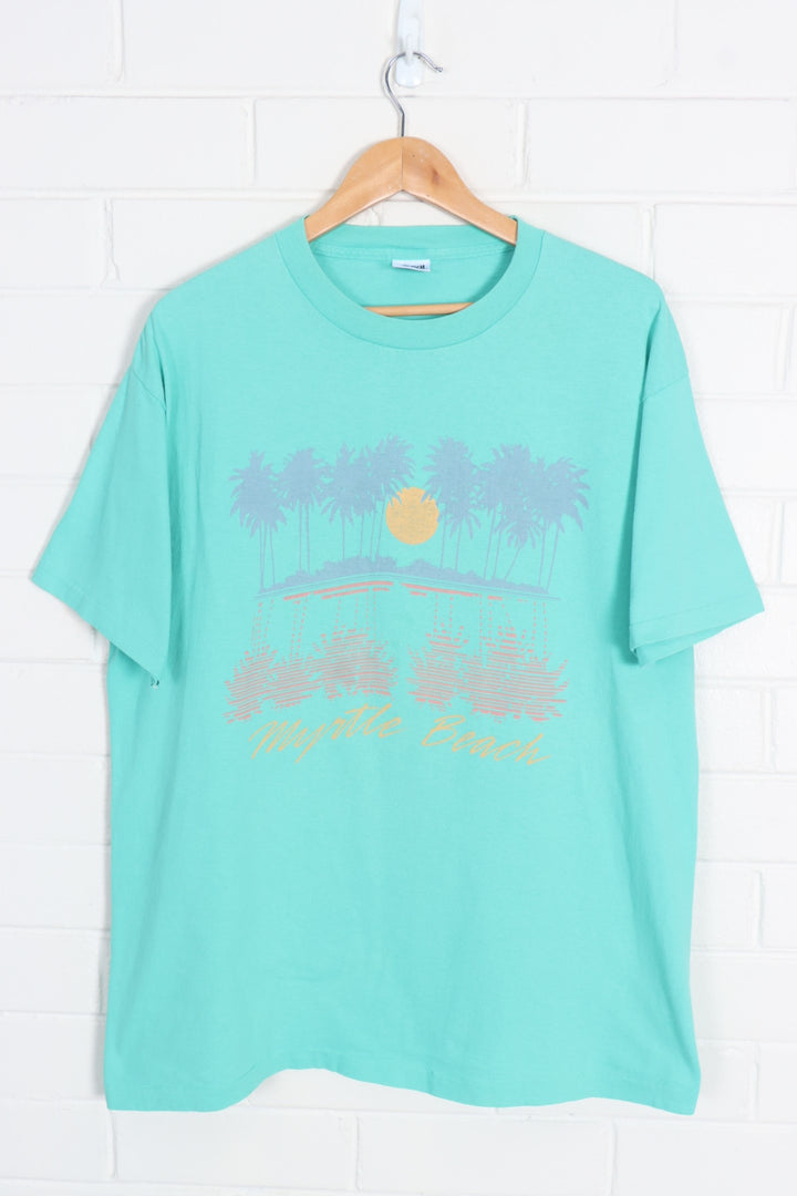 Myrtle Beach Palm Tree Destination Single Stitch USA Made T-Shirt (XL)