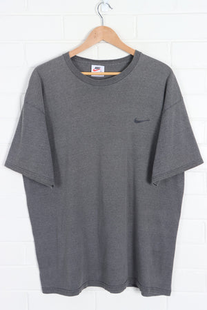 NIKE Silver Grey Monochrome Swoosh Logo T-Shirt (XL) - Vintage Sole Melbourne