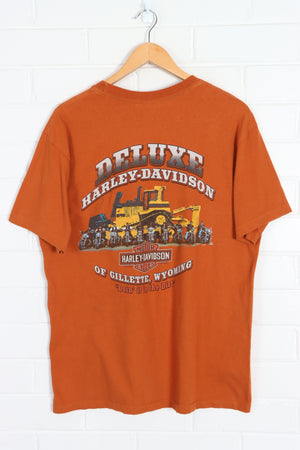Deluxe HARLEY DAVIDSON Excavator Tractor Front Back T-Shirt USA Made (L) - Vintage Sole Melbourne