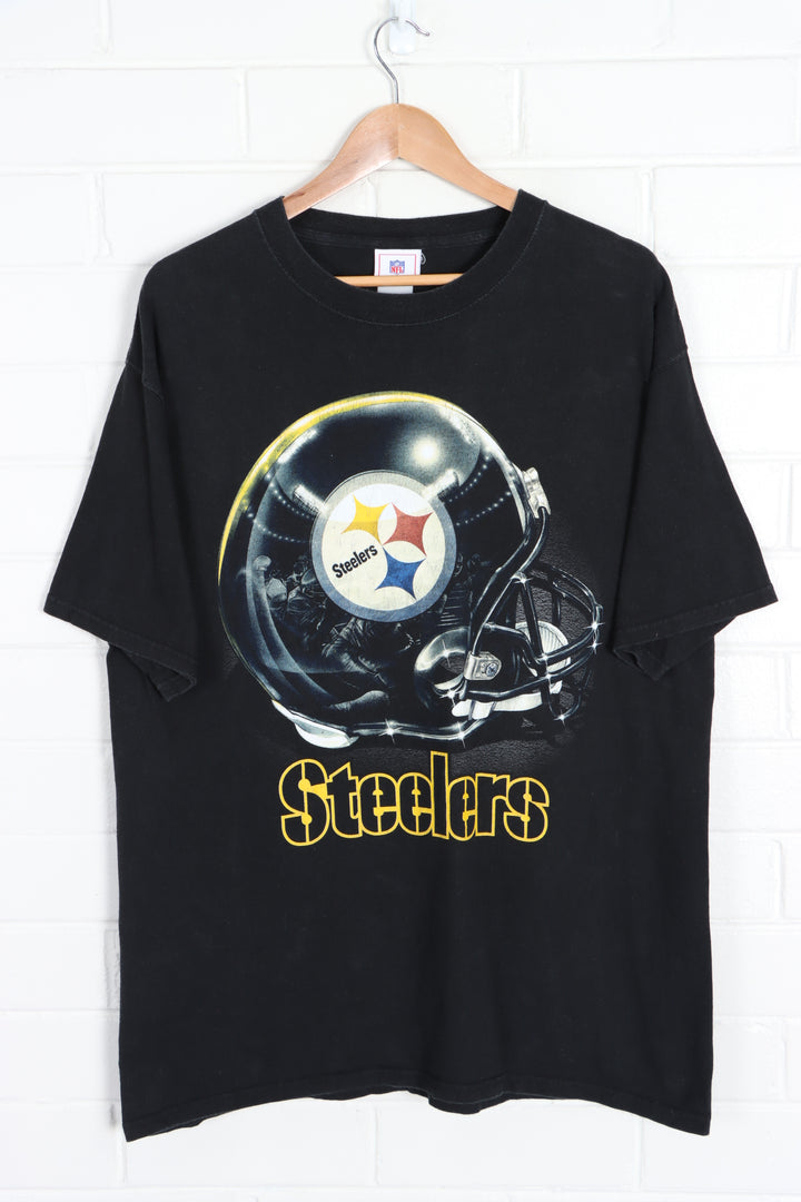 NFL Pittsburgh Steelers Big Logo Helmet T-Shirt (L) - Vintage Sole Melbourne