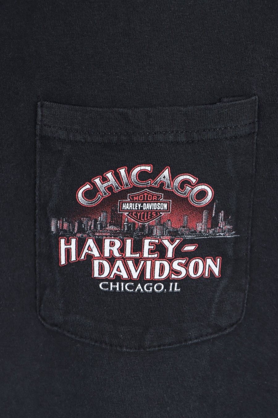 HARLEY DAVIDSON Chicago Smoking Gun Front Back Tee USA Made (L)