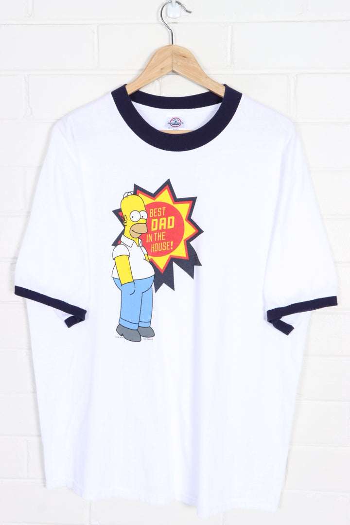 The Simpsons "Best Dad" Homer Ringer T-Shirt (L)