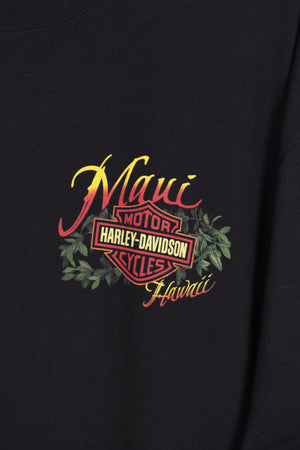 HARLEY DAVIDSON Maui Hawaii Beach Front & Back Print Tee (XL) - Vintage Sole Melbourne