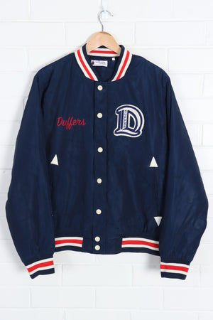 Duffer Sportswear Navy & Red Ringer Bomber Jacket (M) - Vintage Sole Melbourne