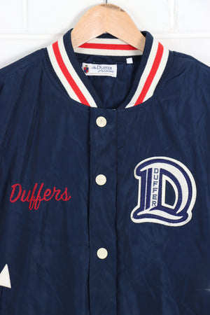 Duffer Sportswear Navy & Red Ringer Bomber Jacket (M) - Vintage Sole Melbourne