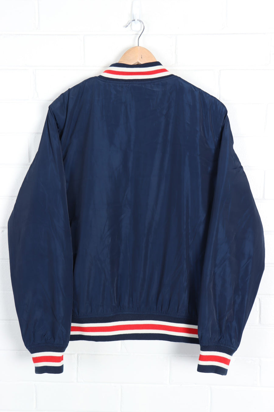 Duffer Sportswear Navy & Red Ringer Bomber Jacket (M) - Vintage Sole Melbourne