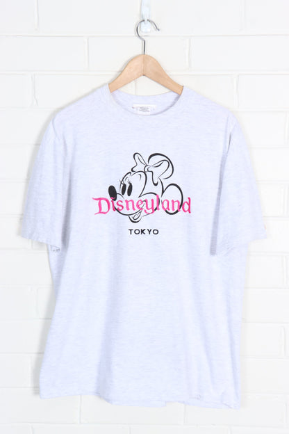 DISNEY Minnie Mouse Embroidered Disneyland Tokyo USA Made Tee (L) - Vintage Sole Melbourne