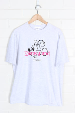 DISNEY Minnie Mouse Embroidered Disneyland Tokyo USA Made Tee (L) - Vintage Sole Melbourne