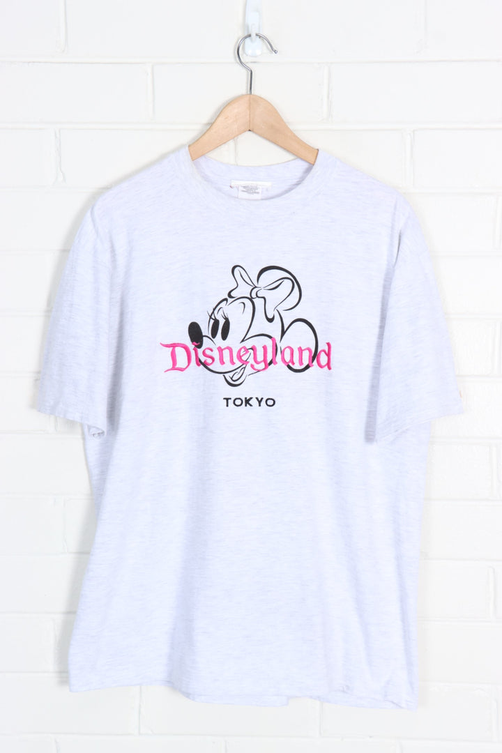 DISNEY Minnie Mouse Embroidered Disneyland Tokyo USA Made Tee (L)
