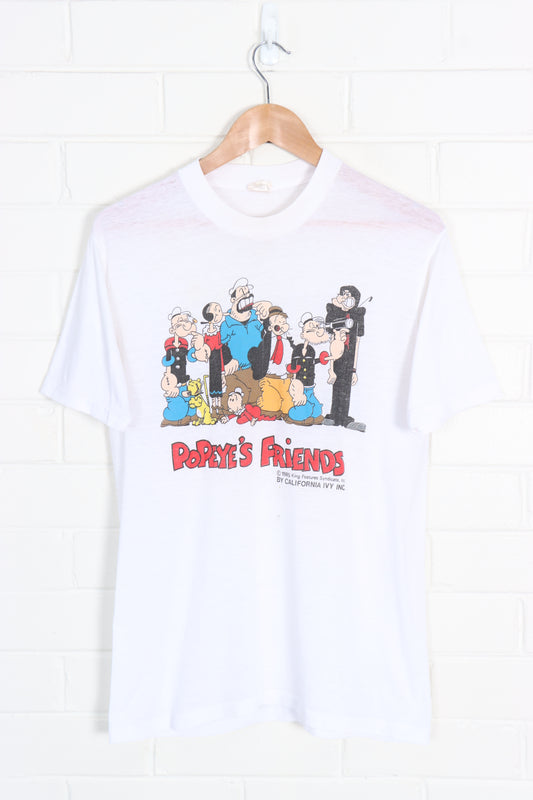 Vintage 1985 Popeye's Friends Cartoon Single Stitch Tee USA Made (S) - Vintage Sole Melbourne