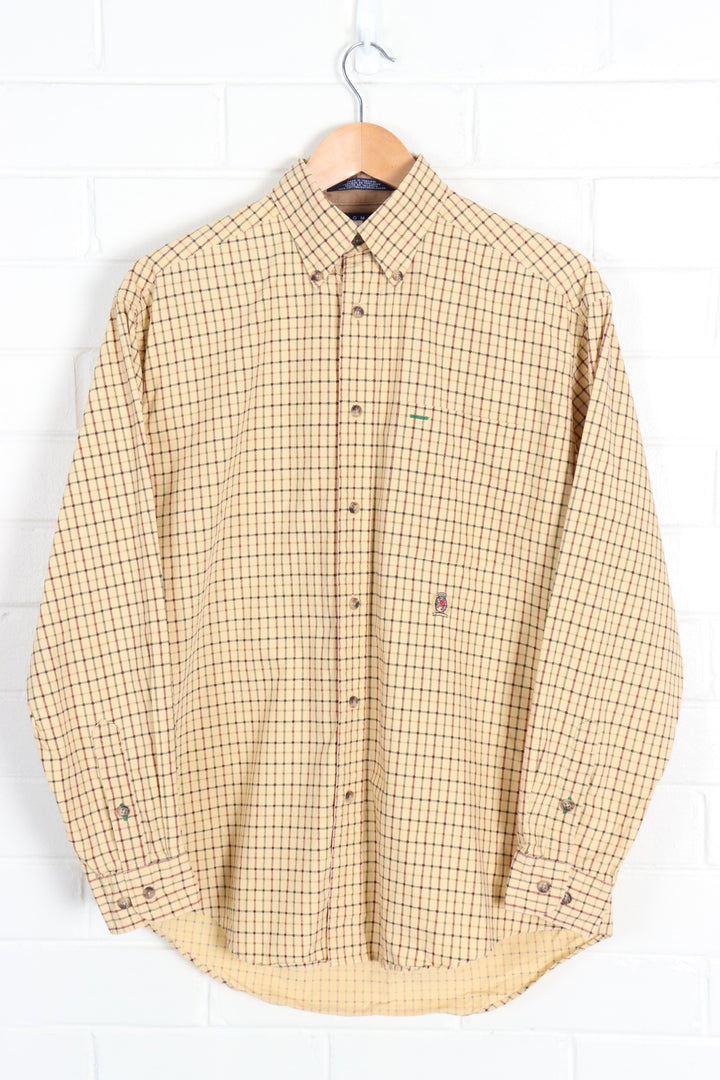 TOMMY HILFIGER Crest Long Checked Sleeve Shirt (L) - Vintage Sole Melbourne