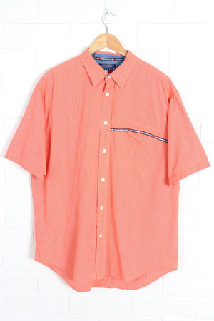 TOMMY HILFIGER Box Logo Pocket Detail Orange Short Sleeve Shirt (XL) - Vintage Sole Melbourne