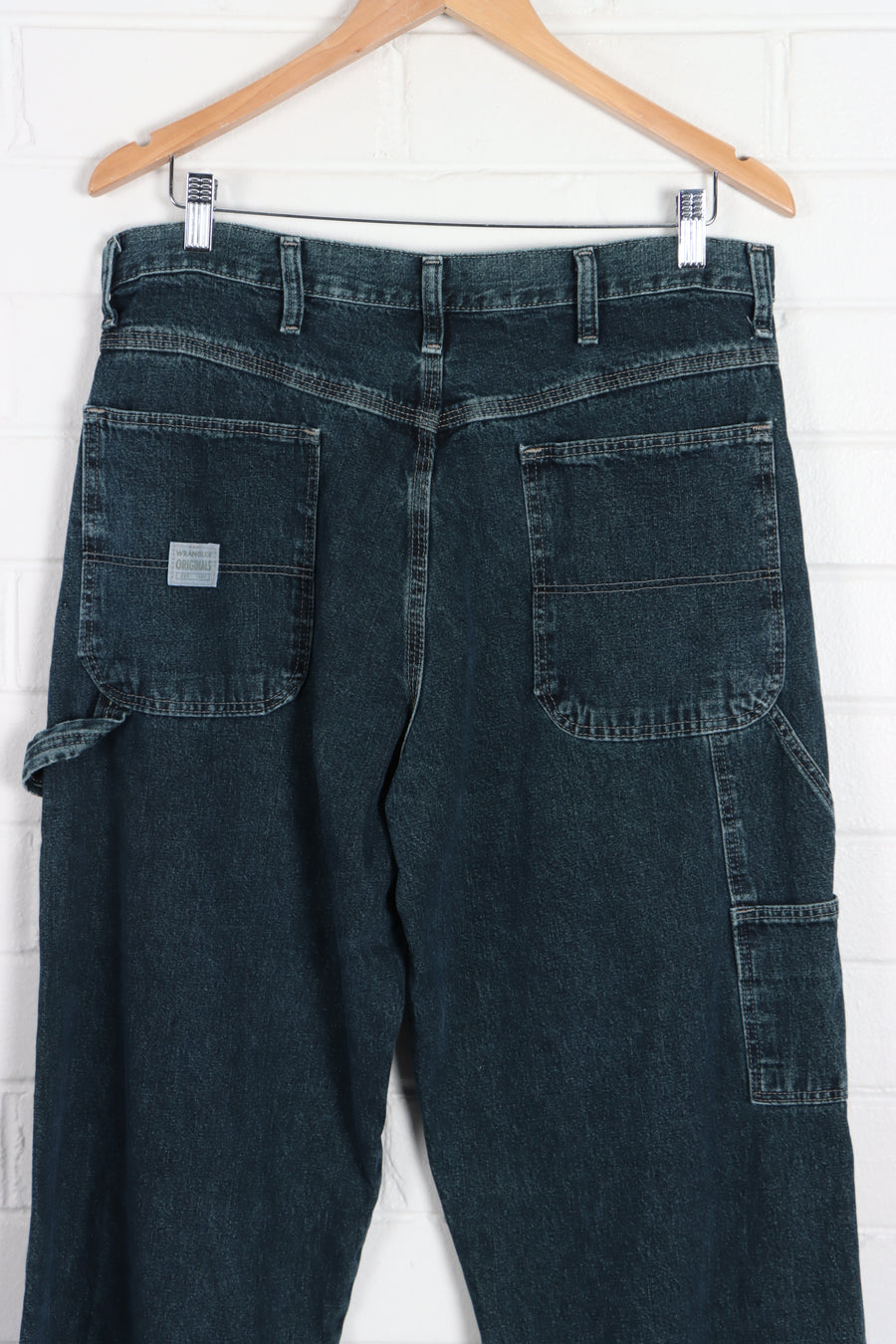 WRANGLER Originals Carpenter Greenish Blue Wash Jeans (34 x 30) - Vintage Sole Melbourne