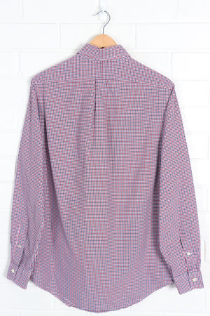 RALPH LAUREN 'Custom Fit' Red & Navy Gingham Button Up Shirt (M) - Vintage Sole Melbourne