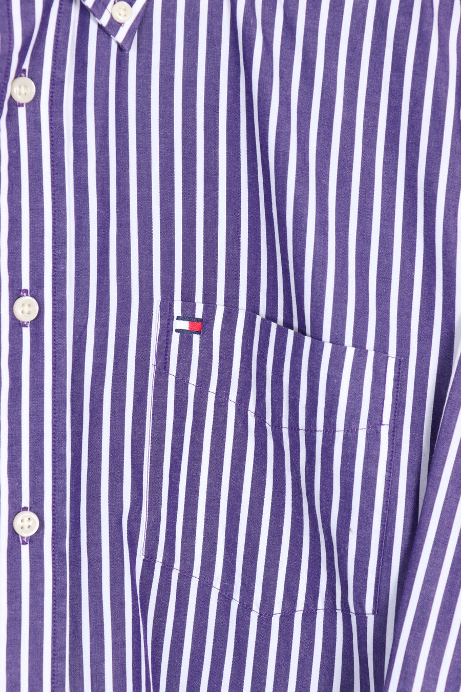 TOMMY HILFIGER Purple & White Stripe Long Sleeve Shirt (M)