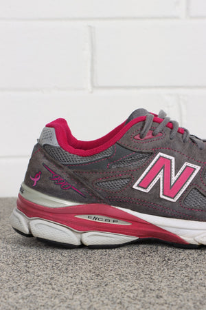 NEW BALANCE 990 Breast Cancer Awareness Grey Pink Sneakers (8.5)