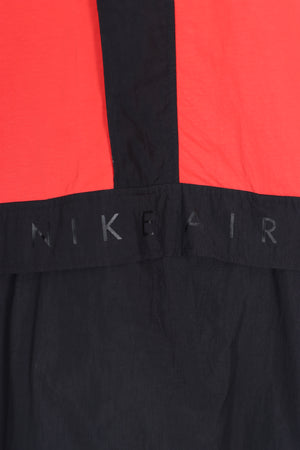 NIKE AIR Black & Red Anorak 1/4 Zip Hooded Windbreaker (L)