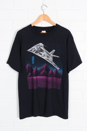 Blackbird Fighter F-117 Military Plane Front Back Tee (M-L) - Vintage Sole Melbourne