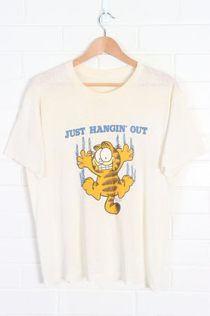 Garfield "Just Hangin' Out" 1978 Paper Thin Single Stitch T-Shirt (M) - Vintage Sole Melbourne