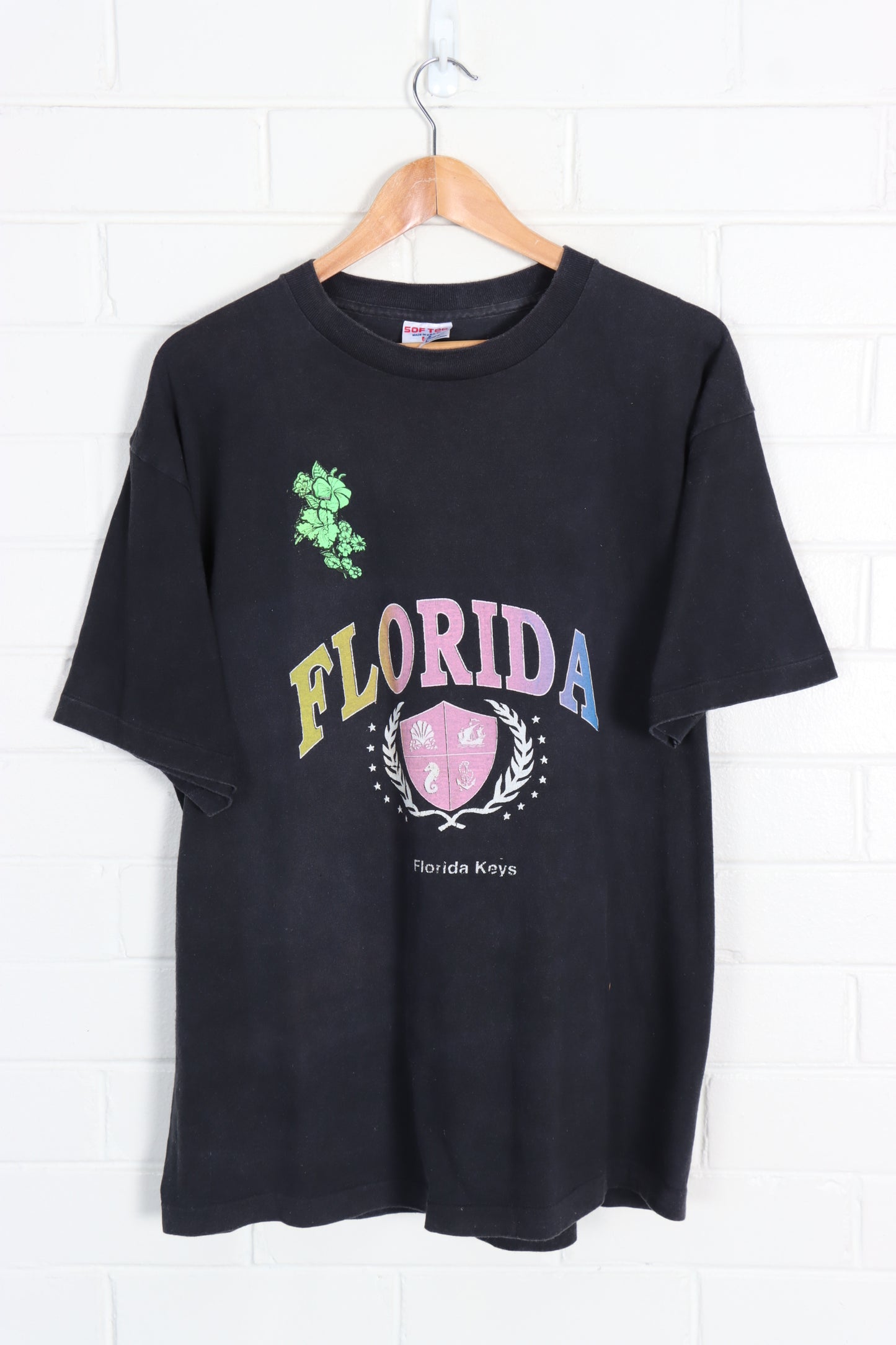 Florida Keys Rainbow Nautical Crest Destination Tee (XL) - Vintage Sole Melbourne