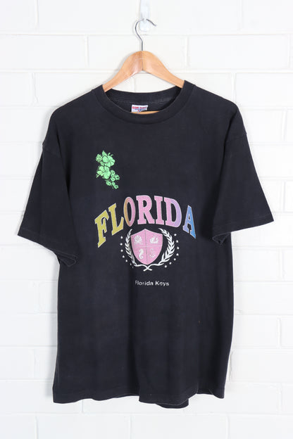 Florida Keys Rainbow Nautical Crest Destination Tee (XL) - Vintage Sole Melbourne