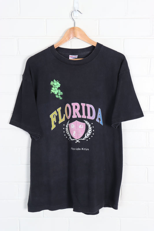 Florida Keys Rainbow Nautical Crest Destination Tee (XL) - Vintage Sole Melbourne