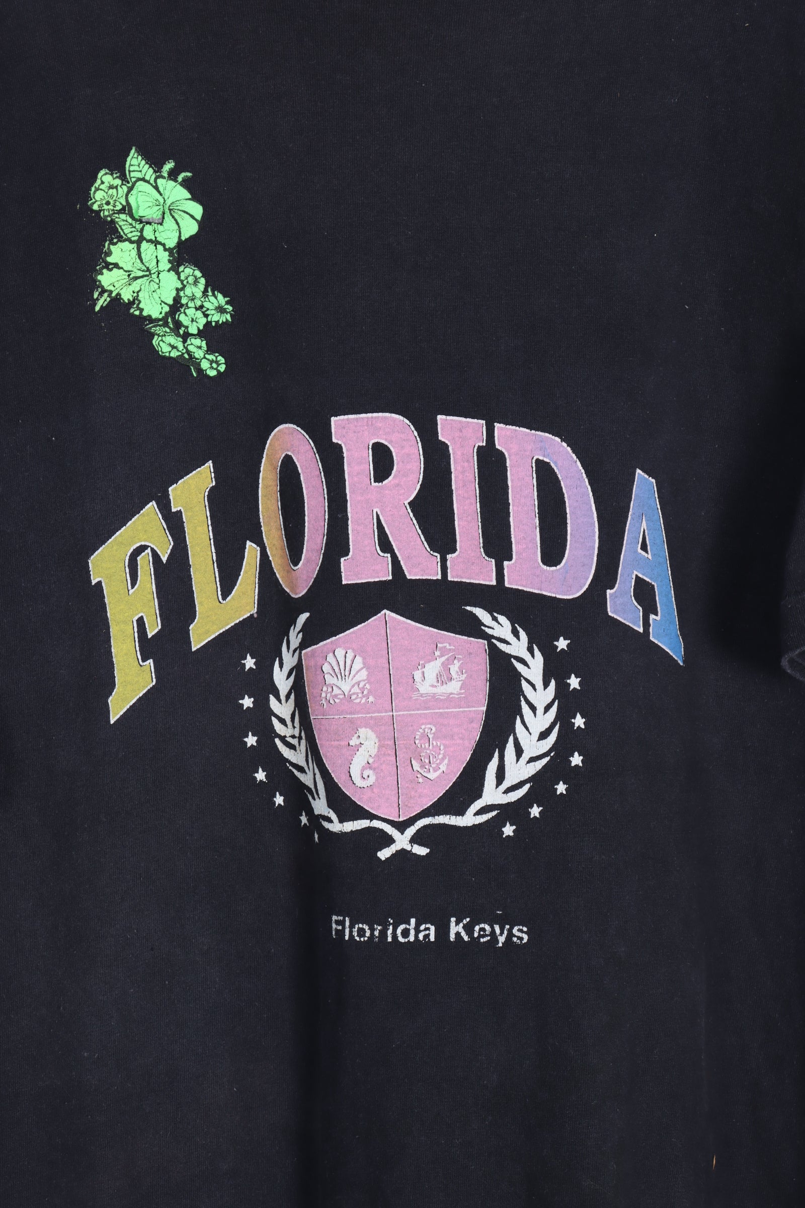 Florida Keys Rainbow Nautical Crest Destination Tee (XL) - Vintage Sole Melbourne