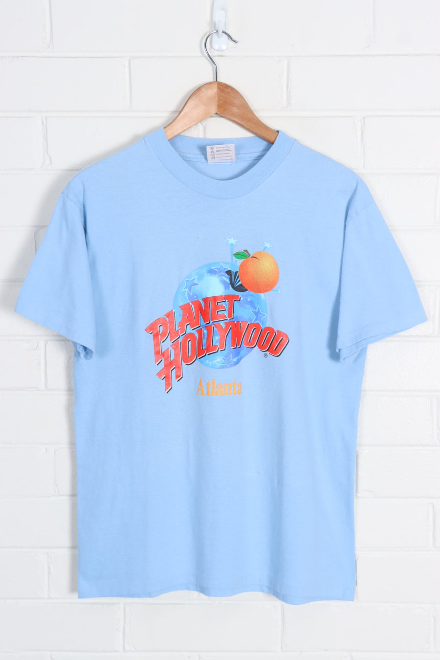 Planet Hollywood Atlanta Peach Single Stitch USA Made Tee (S-M) - Vintage Sole Melbourne