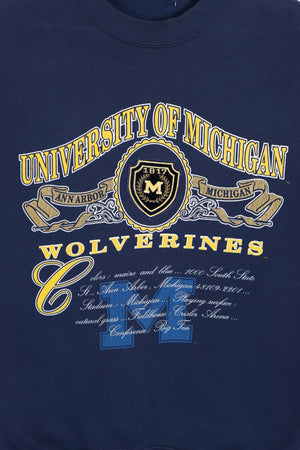 Michigan Wolverines Football Velvet Shield Sweatshirt (L) - Vintage Sole Melbourne